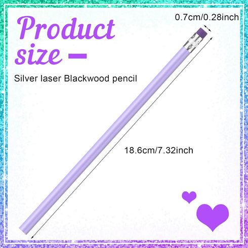 Tinlade 36 Pack Black Wood Cased 2 HB Pencils Soft Cool Pencils Holographic Pencil with Eraser Holographic Barrel for Home Office School Classroom...