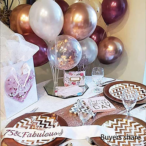 Graduation Party Decorations 2025 Maroon Gold Decorations Burgundy Classic Rose Gold Balloons 20pcs for Burgundy White Birthday Party Decorations ...