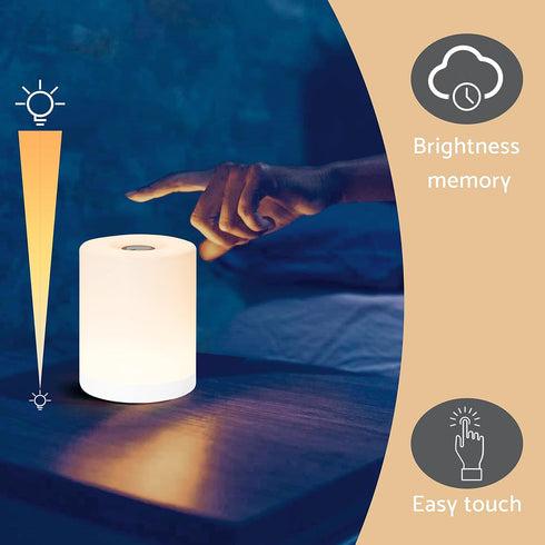 Mini Night Light, Soft Dim Lamp, Small Cordless Touch Night Light Dimmable Portable Rechargeable Battery Operated, Wireless Bedside Table Lamps fo...