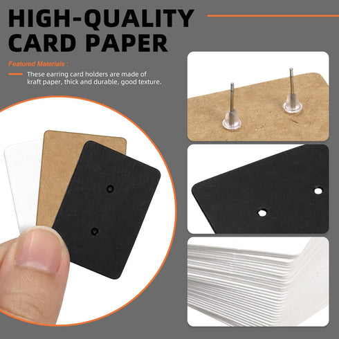 Tanstic 800Pcs Earring Cards with Earring Backs and Self-Sealing Bags Kit, Earring Display Cards Earring Holder for Selling Earring Jewelry Displa...