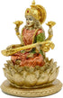 Hindu Goddess Saraswati Idol - 6.5" H Knowledge, Music, Arts Goddess Sarswati Statue Indian Diwali Gifts for Home Mandir Altar Pooja Item...