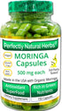 150 Moringa Capsules Made With USDA Certified Organic Moringa Leaf Powder, Net Weight of 500mg per Capsule...