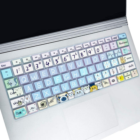 Keyboard Cover for Microsoft Surface Book 2 13.5&15 inch/Surface Laptop 2017/Laptop2 2018, Silicone Skin Protector with Pattern, US Layout, Cute C...