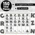 150 PCS Large 7" Font Letters and Punctuation Set Glitter Black Classroom Alphabet Cutout for Bulletin Board Display Home School A Great Helper to...