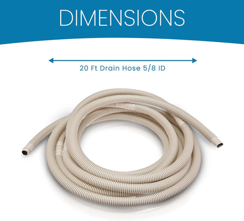 Senville 20 Ft Drain Hose Line for Mini Split Air Conditioner Ductless Heat Pump...