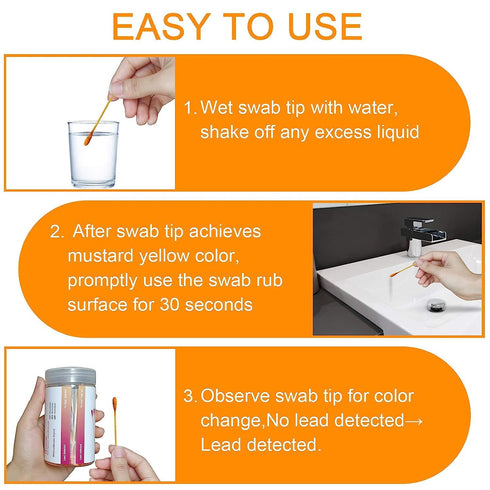 Lead Test Kit with 60 Lead Testing Swabs: Rapid Lead Paint Test Kit for Dishes, stainless steel, Cup, Ceramics,Metal, Wood Toy and All Painted Sur...