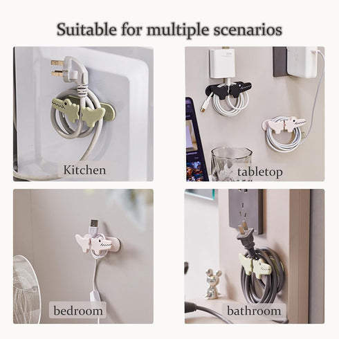 3 Pack Cute Crocodile Upgraded Cord Organizer For Kitchen Appliances Adhesive Cord Holder Stick On Wire Winder Cord Wrapper For Mixers,Coffee Make...