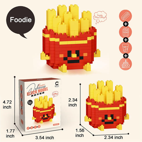Food Building Blocks Set Toys Mini Building Blocks Fast Food Building Bricks Toy Micro Block Building Set Gift for Kids and Adults-234 PCS(French ...