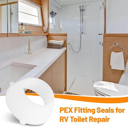 16435 Plastic Santoprene Swivel Seal, 1/2" PEX Swivel Cone Washer RV Water Line Gasket for PEX Fittings or Valves, Perfect Fit Resolve Leaking Iss...