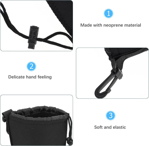 2pcs Camera Lens Bag Camera Lens Accessories Drawstring Lens Case Lens Pouch Bag Camera Lens Case Bag Shockproof Camera Lens Case Bag for Dslr Cam...