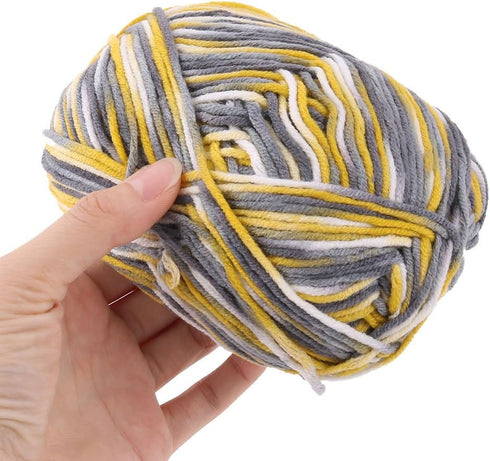 uxcell Cotton Blends Home Handmade Crochet Scarf Gloves Sweater Knitting Yarn Cord 50g Yellow Gray......