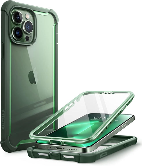 i-Blason Ares Case for iPhone 13 Pro 6.1 inch (2021 Release), Dual Layer Rugged Clear Bumper Case with Built-in Screen Protector (Green)...