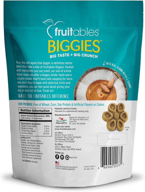 Fruitables Biggies Dog Biscuits – Crunchy Dog Biscuits Made with Pumpkin – Healthy Dog Treats Packed with Real Fruit Flavor – Free of Wheat, Corn ...