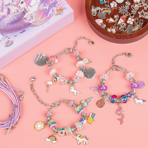 Sofier Charm Bracelet Making Kit Mermaid Gifts for Girls DIY Crafts for Girls Ages 8-12 Teen Girl Gift Ideas Kids Jewelry Making Birthday Christma...