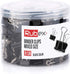 120 RUBEX Binder Clips, Black Color and Mixed Size: Small Medium Large Binder Clips, Binder Clips, Paper Binder Clips, Big Metal Paper Clamps for ...