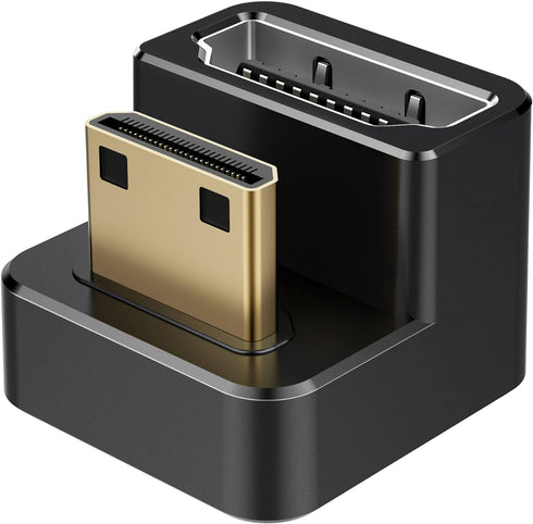 AGVEE 2 Pack (Short Side Inward) 180 Degree Angled Mini HDMI Male to HDMI Female Adapter, U-Shaped 4K@60HZ Converter Coupler Connector Extender fo...