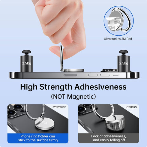 Syncwire Cell Phone Ring Holder Stand, 360 Degree Rotation Finger Ring Kickstand with Polished Metal Phone Grip for Magnetic Car Mount Compatible ...