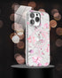 ENCASED Magnetic Case Designed for iPhone 14 PRO with Screen Protector - Compatible with MagSafe Phone Accessories (Pink Flowers)...