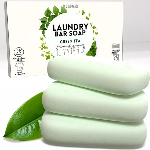 Hypoallergenic Laundry Soap Bar with Green Tea for Sensitive Skin - 3Pcs...