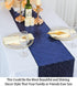 ShinyBeauty 2 Pack Navy Blue Sequin Table Runners | 12in x 108in Elegant Dining Table Runner | Perfect for Round Tables | Fall & Christmas Theme |...