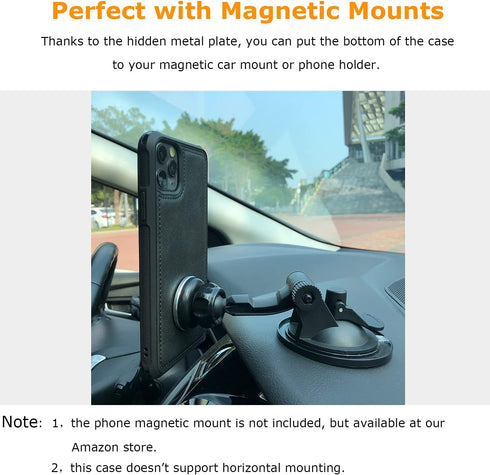 molzar MAG Series for iPhone 11 Pro Max Case, Built-in Metal Plate for Magnetic Mount, Works with Qi-Certified Chargers, Compatible with iPhone 11...