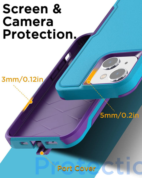 AICase for iPhone 15 Case with Glass Screen Protector+Camera Lens,Heavy Duty Drop Protection Full Body Rugged Shockproof Military Protective Tough...