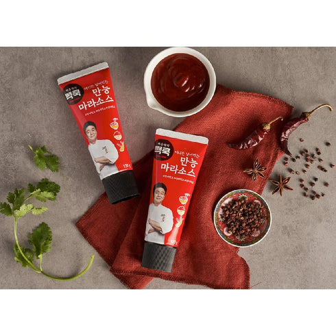 Baek Jong Won Mala Hot sauce 120g (4.87oz) Spicy Sichuan Sauce for noodles, BBQ, Asian Cooking by Korean Chief Paik...