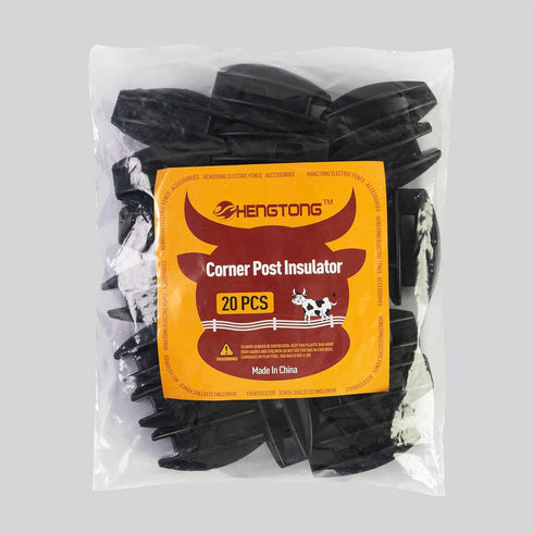 20 Pcs Corner Post Insulator for Electric Fence Poly Wire, Rope, 2.4" x 1.2" Egg Insulators, Black, PP...