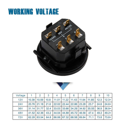 Runleader 12V/24V 36V 48V 72V Battery Fuel Gauge Meter,Battery Level Meter,Resettable TOT Hours,Lead Acid Battery Applicably(But Not Trojan),for G...