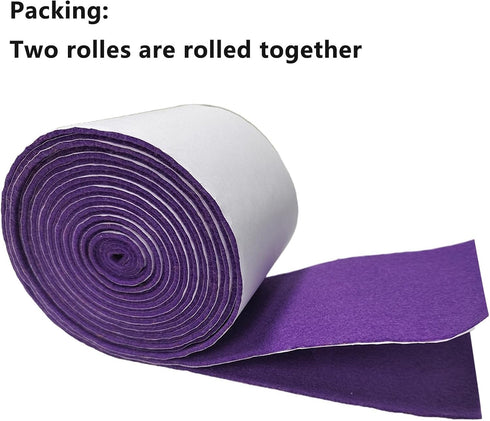 2 Rolls Felt Adhesive, 4" x 98.4" Self Adhesive Felt Fabric, Felt Strips with Adhesive Backing for Art & Crafts, Jewelry Box Felt Liner (Purple)...