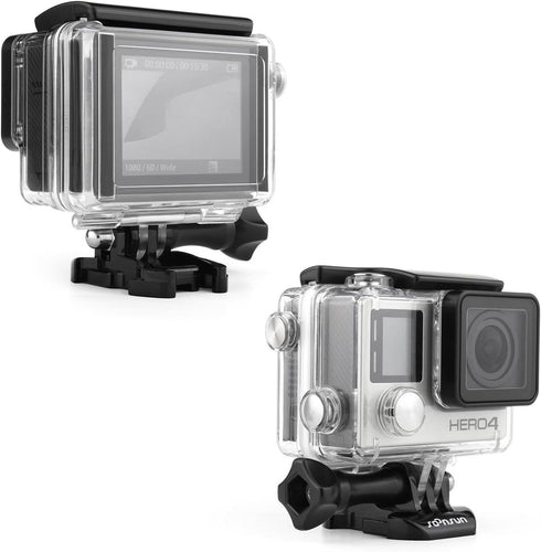 SOONSUN Standard Waterproof Case Dive Housing for GoPro Hero 4 Black, Hero 4 Silver, Hero 3+, Hero 3 Cameras with BacPac Backdoor for Extended Bat...