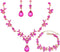 Wedding Jewelry Set for Women Bridal Floral Necklace Dangle Earrings Bracelet Set Crystal Prom Party Costume Accessories for Bride #0015...