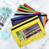 6 Pack Binder pencil pouch, Multi-color Pencil Pouch for 3 Ring Binder, Sturdy Zipper Pencil Pouches with Clear Window, Waterproof Cosmetic Bag fo...