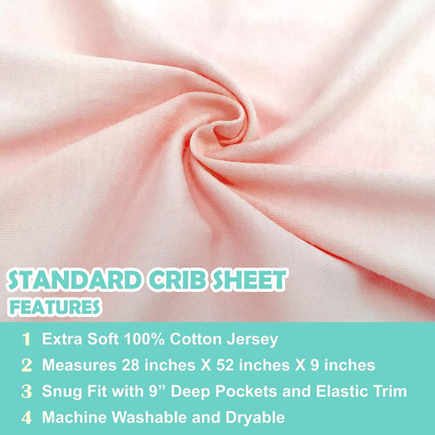 American Baby Company Fitted Crib Sheet 28" x 52", Soft Breathable Neutral Cotton Jersey Sheet, Blush, for Boys and Girls, Fits Crib and Toddler B...