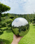 8 Inch Gazing Globe Mirror Ball in Silver Stainless Steel, Polished Hollow Ball Reflective Garden Sphere Floating Pond Balls for Home Garden?Silve...