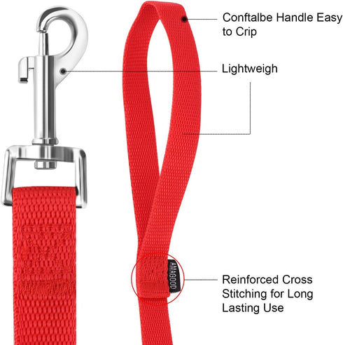 AMAGOOD 6 FT Puppy/Dog Leash, Strong and Durable Traditional Style Leash with Easy to Use Collar Hook,Dog Lead Great for Small and Medium and Larg...