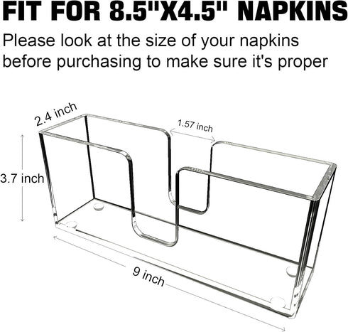 Acrylic Napkin Holders, Guest Towel Dispenser Napkin Paper Stand, 9 Inch Clear Hand Towel Storage Tray for Bathroom Vanity Countertop, Kitchen Cou...