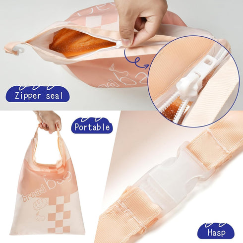 Bread Bags for Homemade Bread Storage - Reusable Large Bread Bag - Freezer Bread Saver - Sourdough Bread Making & Fresh Bread Storage Solution (Pi...