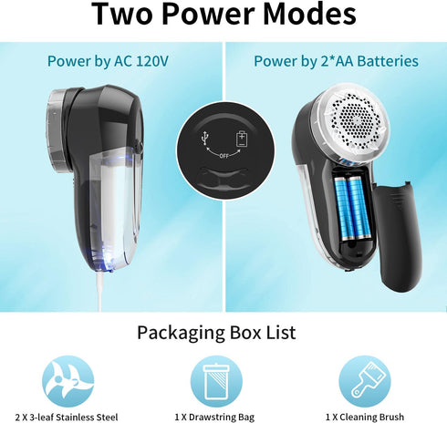 Fabric Lint Shaver - Fuzz Remover, AC120V Electric Sweater Shaver (Battery Operated), Efficiently Faster by 80% - Clothes Fuzz,Lint Balls,Pills,Bo...