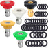5 Pack Pressure Washer Spray Nozzles Tips + 40 Pcs O-Rings Replacement for 1/4 inch and 3/8 inch, 5 Degrees Nozzles 1/4 Inch Quick Connection Tips...