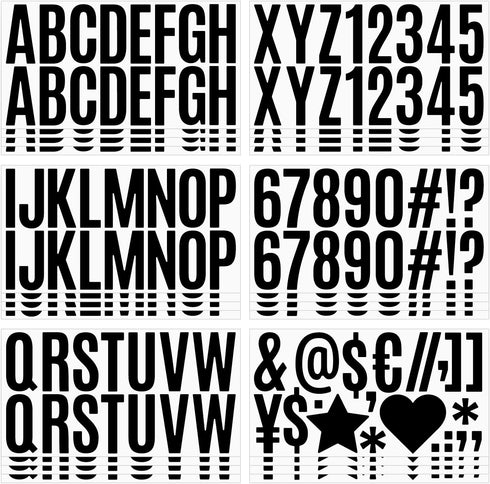 400 Pieces Black Letter Stickers 24 Sheets Large Letter Stickers 2.5 Inch Self Adhesive Number Alphabet Stickers Waterproof for Bulletin Board Let...