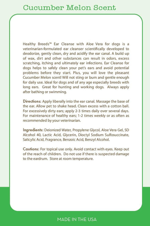 Healthy Breeds Portuguese Podengo Pequeno Ear Cleanse with Aloe Vera Cucumber Melon 8 oz...