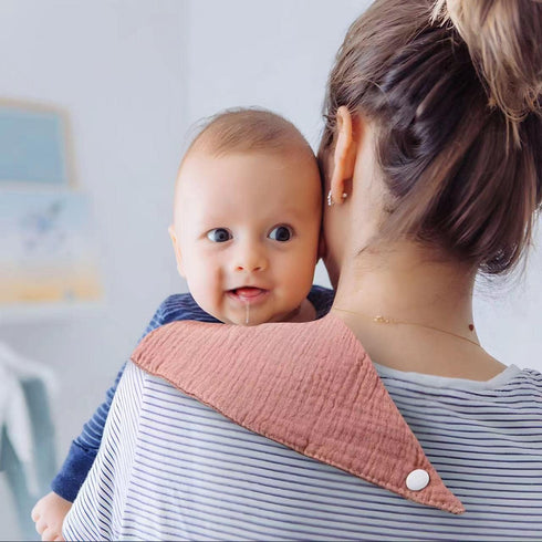 PandaEar 8 Pack Muslin Bibs for Baby Girls, 100% Cotton Baby Bandana Bibs Drool Bibs for Newborns Infant, Absorbent Burp Cloths Baby Bibs for Teet...