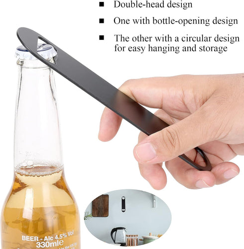 WEGAZ-5 Pack 7inch Black Stainless Steel Flat Beer Bottle Opener,Stainless Steel...
