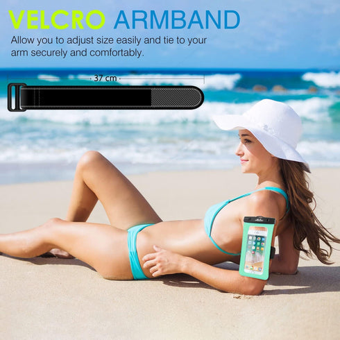 MoKo Floating Waterproof Phone Pouch Holder, Floatable Phone Case Dry Bag with Lanyard Armband Compatible with iPhone 14 13 12 11 Pro Max X/Xr/Xs ...