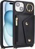 for iPhone 15 Plus Case with Card Holder and Strap - Zipper Pocket,Crossbody Lanyard Strap,Credit Card Holder,Stand Ring,Cute Phone Wallet Case fo...