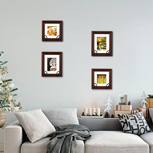 Hipiwe Black Metal Plate Display Easel Stands 4 pack Wall Mount Plate Hanger Vertical Decorative Plate Holders Picture Frame Stand Holder for Wall...