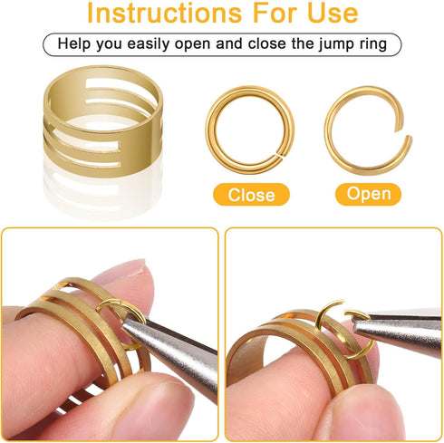 Anezus Jump Rings for Jewelry Making Supplies and Necklace Repair with Jump Ring Pliers and Open Jump Ring(1200Pcs Silver and Gold)...