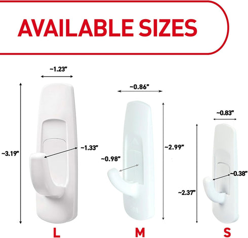 Command 5 lb Large Utility Hooks, 7 Wall Hooks and 12 Command Strips, Damage-Free Hanging with Adhesive Strips, No Tools for Hanging, Organization...