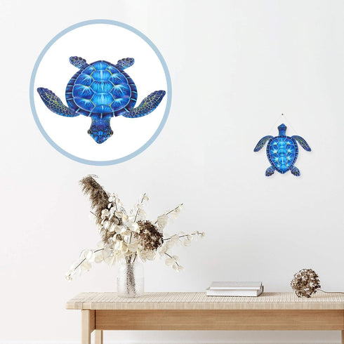 Cabilock Metal Sea Turtle Wall Decor Nautical Ornaments 3D Metal Hanging Decor Beach Sculptures Home Decor for Home Indoor Backyard Patio Garden B...